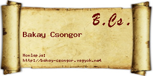Bakay Csongor névjegykártya